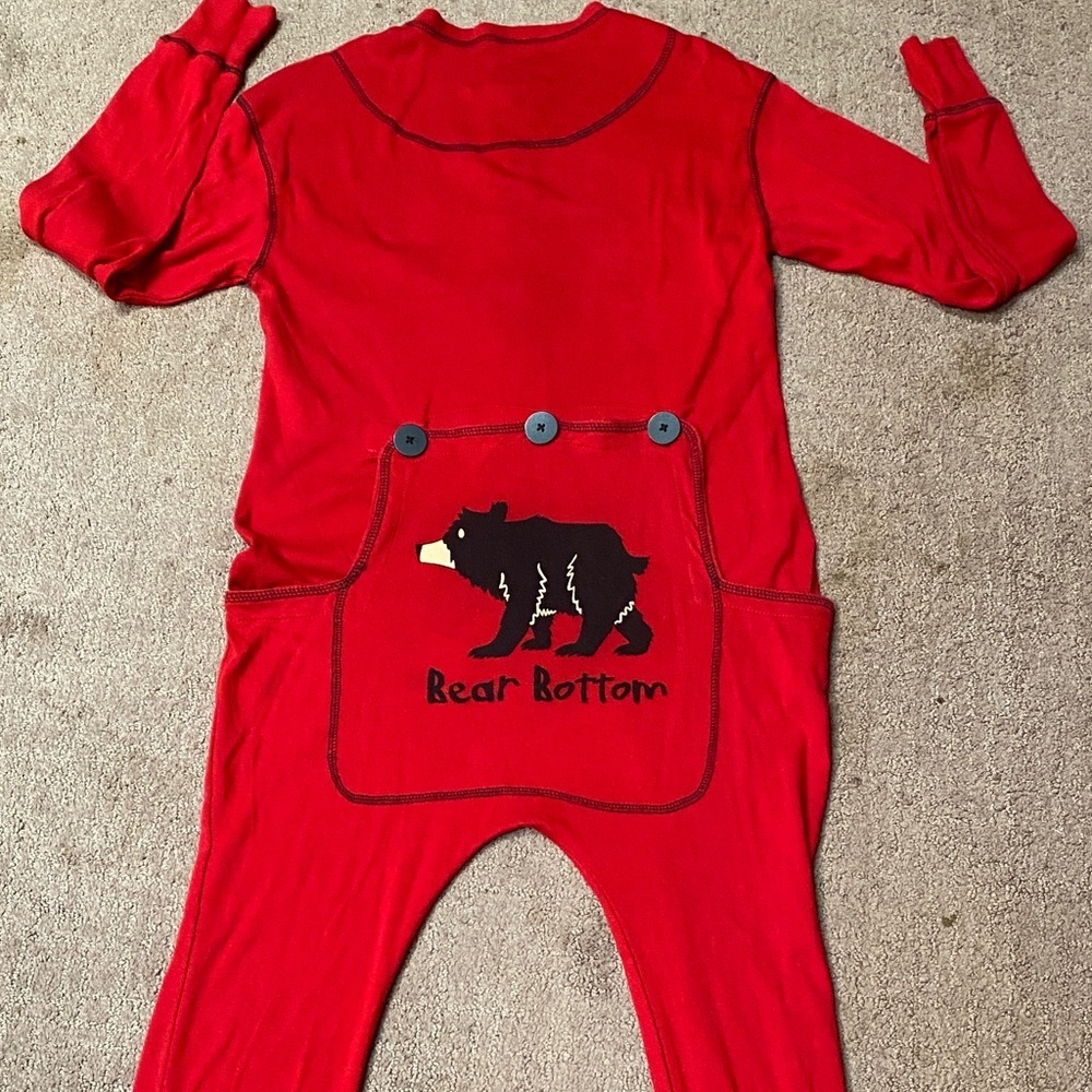 Lazy One Red Bear Bottom XS Onesie Pajamas Cozy Christmas Festive